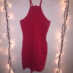 Red Mini Asymmetrical Cocktail Dress